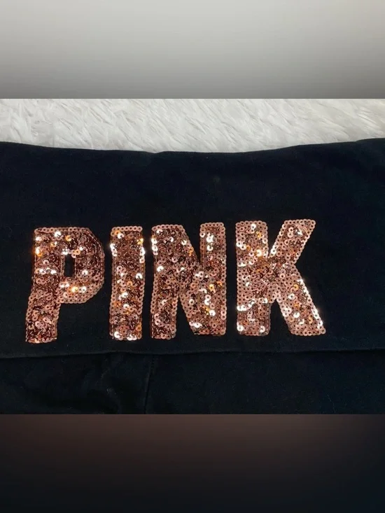 Victoria's Secret Pink Yoga Pants Medium Fold Over Bling Rhinestone Legging Y2k - Picture 6 of 9